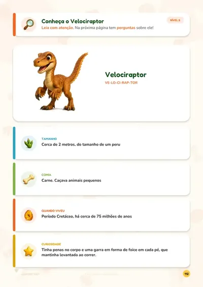 Atividade: ficha velociraptor