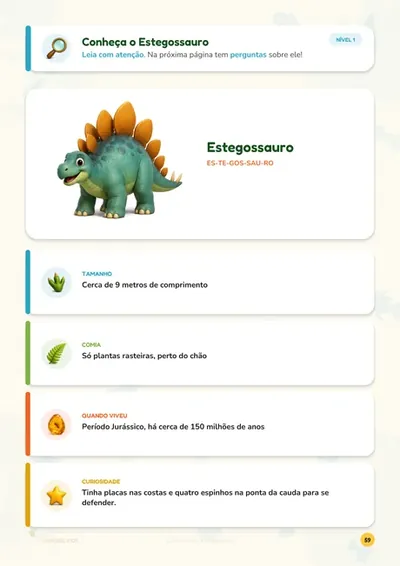 Atividade: ficha estegossauro