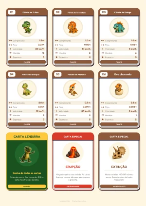 Carta Lendária do jogo Cartas Jurássicas